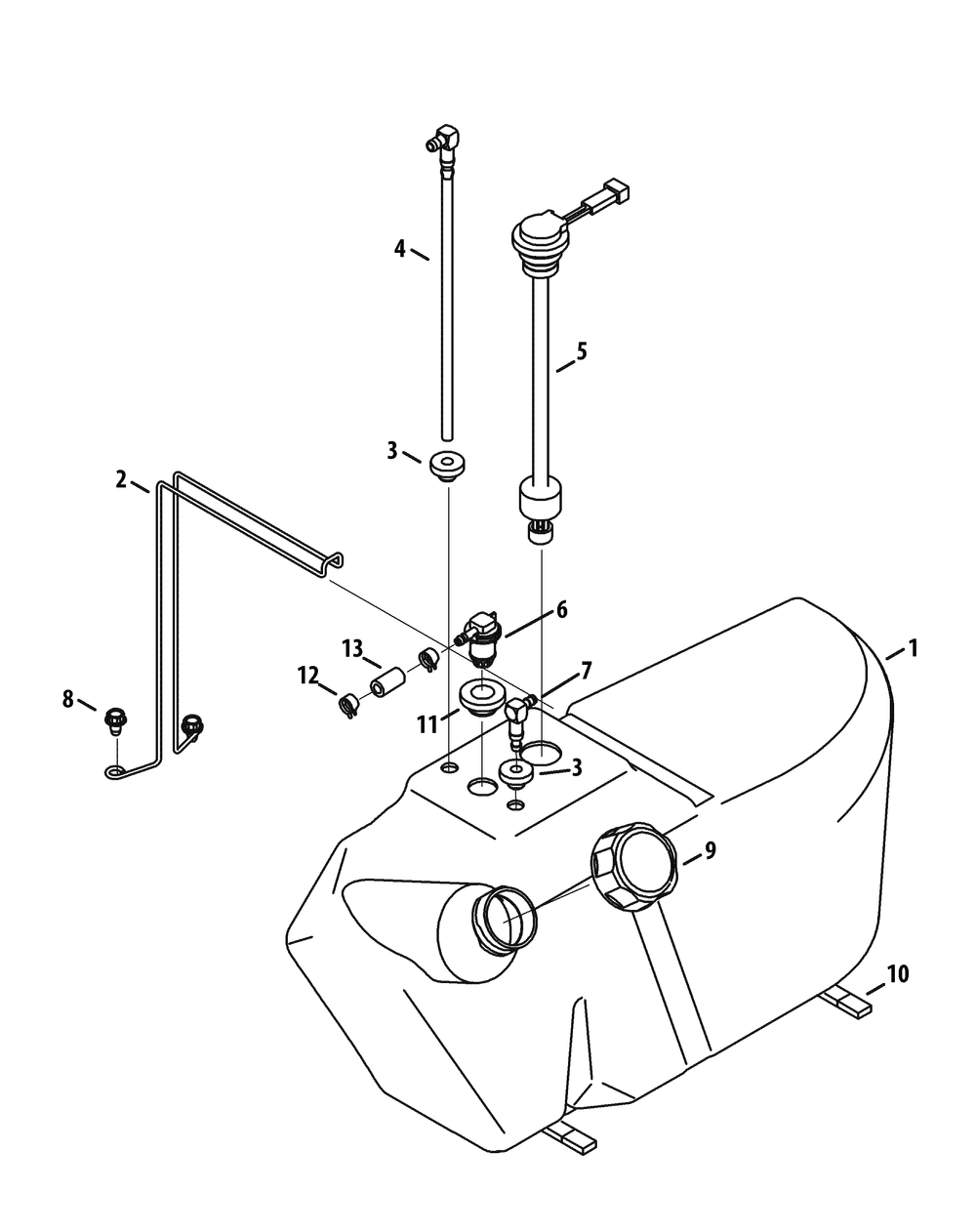 Gas Tank Diagram and Parts List for 465 4X4-EFI-1I029Z-1H020Z-37BMD710 Cub Cadet Lawn Tractor Accessories